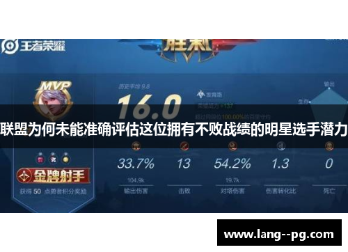 联盟为何未能准确评估这位拥有不败战绩的明星选手潜力