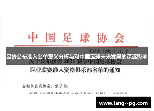 足协公布准入名单意义分析与对中国足球未来发展的深远影响
