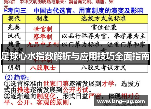 足球心水指数解析与应用技巧全面指南