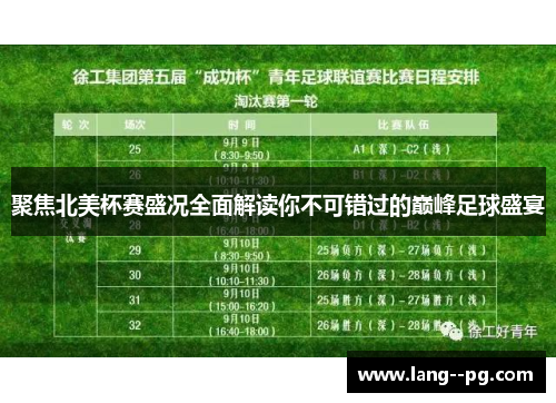 聚焦北美杯赛盛况全面解读你不可错过的巅峰足球盛宴 聚焦北美杯赛盛况全面解读你不可错过的巅峰足球盛宴